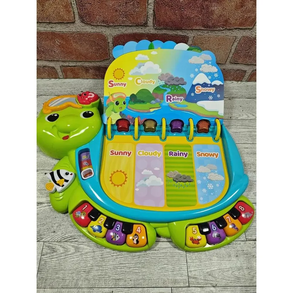 VTech Touch Teach Sea Turtle Interactive Learning Book Alphabet Numbers Lights